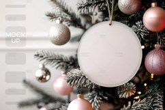 Round Ornament Mockup Photo I Christmas Ornament Mockup Product Image 1