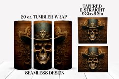 Halloween Skeleton Tumbler Wrap Western Sublimation Design Product Image 2
