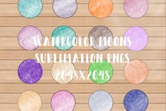 Watercolor Moons Sublimation PNGs Bundle of 16 Product Image 1