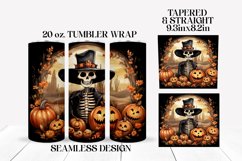 Halloween Skeleton Tumbler Wrap Western Sublimation Design Product Image 2