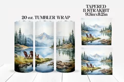 Watercolor Lake Life Tumbler Wrap |Summer Sublimation Design Product Image 2