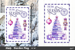 Watercolor Lilac Christmas Garden Flag Sublimation Bundle Product Image 2