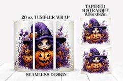 Purple Halloween Witch Sublimation Tumbler Wrap Product Image 2