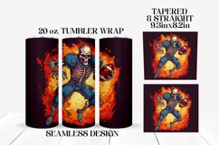 Halloween Skeleton Tumbler Wrap Football Sublimation Design Product Image 2