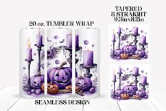 Halloween Sublimation Tumbler Wrap Purple Pumpkins Product Image 2