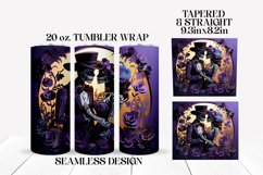 3D Halloween Skeleton Sublimation Tumbler Wrap Purple Product Image 2