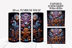 Christmas Tumbler Wrap, 3D Gingerbread Man Sublimation Product Image 2