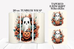 Halloween Tumbler Wrap Ghost Sublimation Design Product Image 2