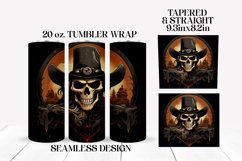 Halloween Skeleton Tumbler Wrap Western Sublimation Design Product Image 2