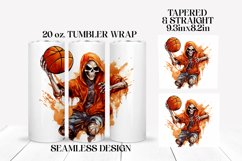 Halloween Skeleton Tumbler Wrap Basketball Sublimation Product Image 2