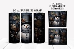 Christmas Tumbler Wrap, 3D Snowman Sublimation Product Image 2