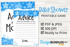 Baby Boy Shower, Advice For Mom To Be, Printable Party Game Product Image 1