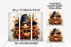 Halloween Pumpkin Tumbler Wrap Sublimation Design Product Image 2