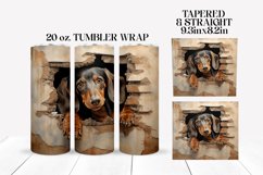 3D Dachshund Breakout Tumbler Wrap Sublimation Design Product Image 2