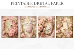 Vintage Paris Rose Digital Paper Product Image 2