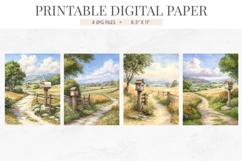 Country Road Mailbox Digital Paper Product Image 2