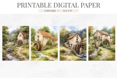 Old Watermill Stream Digital Paper Product Image 2