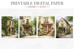 Village Bookshop Storefront Digital Paper Product Image 2