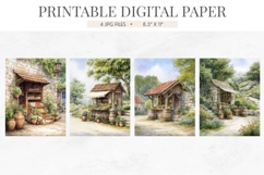 Rustic Market Stall Digital Paper Product Image 2