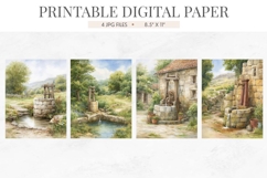 Country Wishing Well Digital Paper Product Image 2