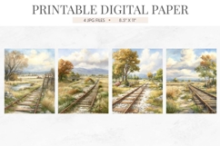 Abandoned Railway Path Digital Paper Product Image 2