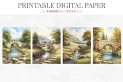 Stone Bridge Mountain Stream Paper Product Image 2