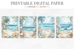 Tropical Palm Beach Shell Digital Paper Product Image 2