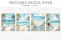 Palm Cove Coral Beach Digital Paper Product Image 2