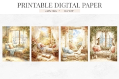 Cozy Winter Window Seat Digital Paper Product Image 2