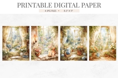 Rainy Day Window Garden Digital Paper Product Image 2