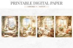 Rooftop Window City View Digital Paper Product Image 2