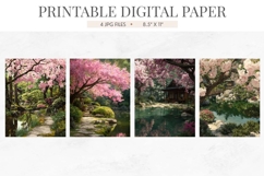 Cherry Blossom Japanese Garden Junk Journal Pages Product Image 2