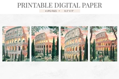 Rome Colosseum Sunset Junk Journal Pages Product Image 2