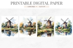 Vintage Windmill Countryside Junk Journal Pages Product Image 2