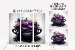 Halloween Tumbler Wrap Purple Pumpkins Sublimation Design Product Image 2