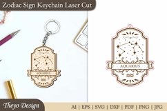 12 Zodiac Keychain LaserCut | Astrology Design | Zodiac Sign Product Image 7