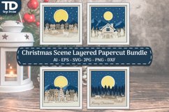 3D Shadow box Chistmas Scene Layered Papercut Bundle Product Image 1