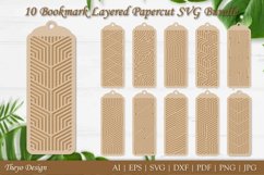 10 Bookmark laser file, Bookmark Layered Papercut Bundle Product Image 1