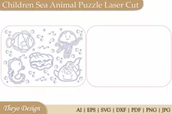 Children Sea Animal Puzzle Laser Cut SVG | Kid's Puzzle Svg Product Image 3
