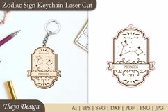 Pisces Keychain Laser Cut | Astrology Design | Zodiac Sign Product Image 1