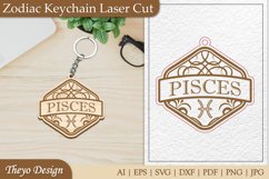 Pisces Keychain Laser Cut | Keycahin Design | Zodiac Sign Product Image 1