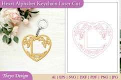 Heart Alphabet Keychain Lasercut |Alphabet Keychain Letter L Product Image 1