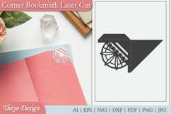 Mandala Corner Bookmark Design Svg | Bookmark Laser cut Product Image 1