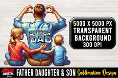 Father Daughter &amp; Son Sublimation Clipart | father's day #14 Product Image 1