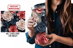 3D Flowers Tumbler Wrap |Roses Sublimation Design Product Image 3