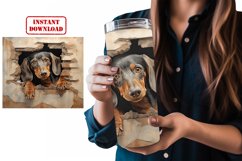 3D Dachshund Breakout Tumbler Wrap Sublimation Design Product Image 3