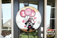 I love you balloons | SVG Valentines Round Sign Product Image 2