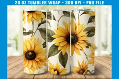 Sunflower Tumbler Wrap, Fall tumbler Wrap, 20 oz tumbler Product Image 2