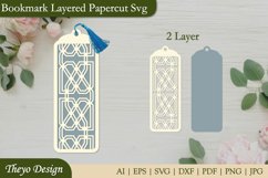 Bookmark SVG, Bookmark laser file, Bookmark Layered Papercut Product Image 1