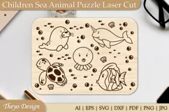 Children Sea Animal Puzzle Laser Cut SVG | Kid's Puzzle Svg Product Image 2